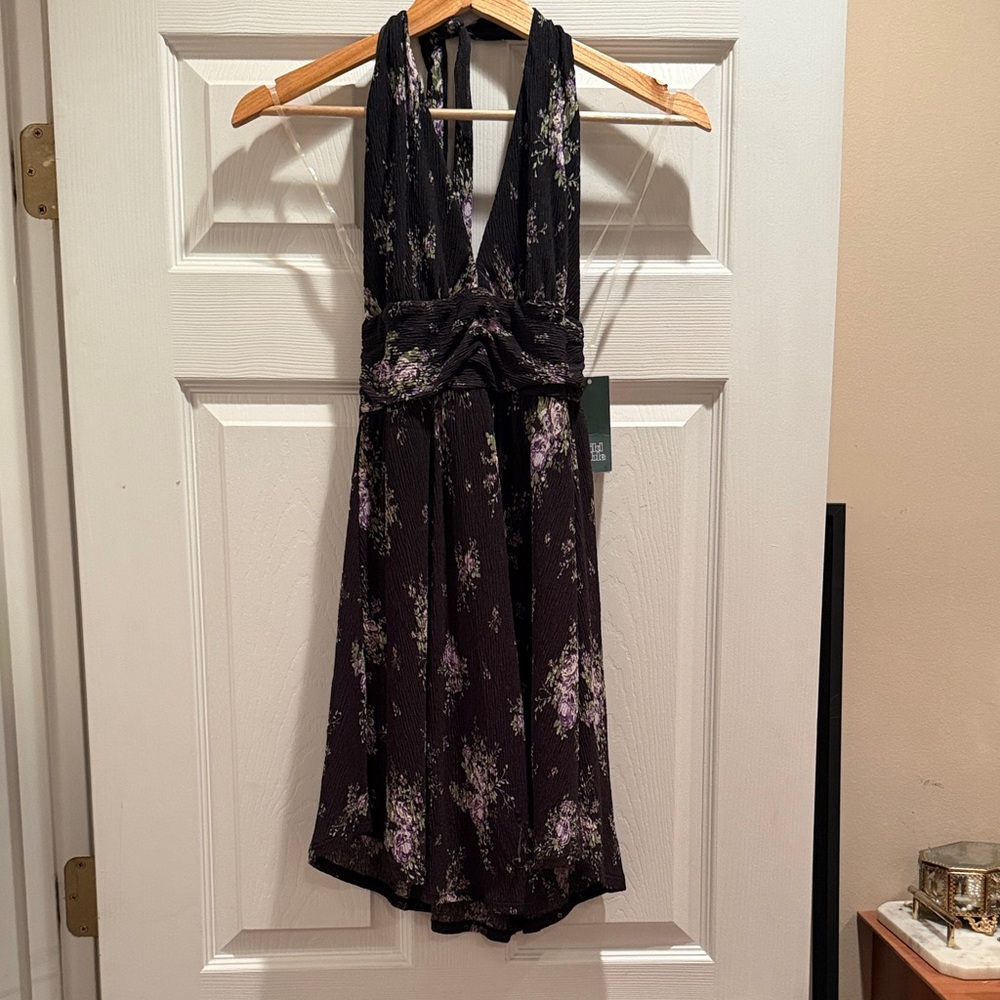 Women's Boho Floral Halter Dress